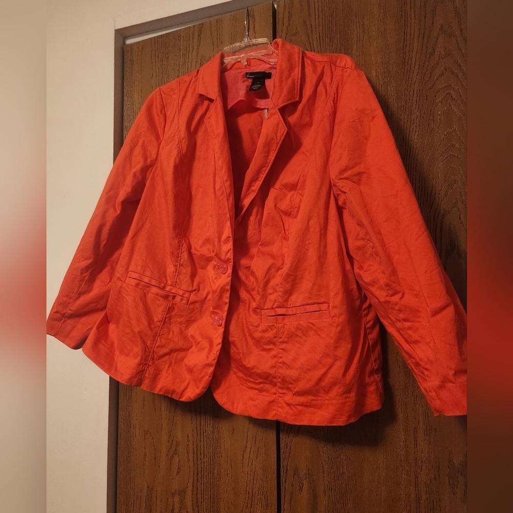 Lane Bryant Orange Single-Button Blazer
